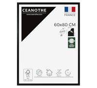 Ceanothe Cadre Photo 60x80 cm en Bois Noir, Pour Exposition et Idéal pour A2 et Affiche Poster, Collection Essentiel Verre acrylique Incassable Fabriqué en France
