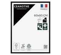 Ceanothe Cadre Photo 60x80 cm en Bois Noir, Pour Exposition et Idéal pour A2 et Affiche Poster, posters, affiches, puzzles. Collection Essentiel Verre acrylique Incassable Fabriqué en France
