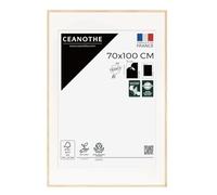 Ceanothe Cadre Photo Bois Chêne 70x100 cm avec Passe-Partout 60x80 cm - Bois Naturel FSC pour A1 et Affiche Poster Cinema - Verre acrylique Incassable Collection ALBA - Fabriqué en France