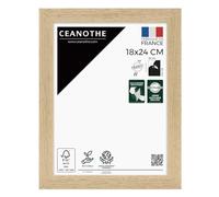 Ceanothe Cadre Photo Bois de Chêne 18x24 cm FSC Format Petit Souvenir Décoration et A5 Décoration Murale - TARA Verre acrylique Incassable Fabriqué en France