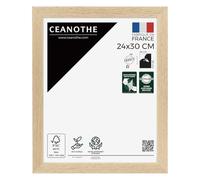 Ceanothe Cadre Photo Bois de Chêne 24x30 cm FSC Format Diplôme Certificat et A4 Décoration Murale - Tara Verre Acrylique Incassable Fabriqué en France