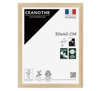 Ceanothe Cadre Photo Bois de Chêne 30x40 cm FSC Format Affiche et A4 Décoration Murale - Tara Verre Acrylique Incassable Fabriqué en France