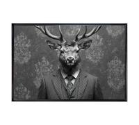 Ceanothe Tableau mural encadré cerf gentleman 80x120 cm - Tableau Mural Décoratif - Image Encadrée Imprimée en HD - Impression 80x120 cm sur Fibres de Bois FSC - Finition Mate - Fabriqué en France