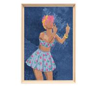 Ceanothe Tableau mural encadré femme rebelle 40x60 cm - Tableau Mural Décoratif - Image Encadrée Imprimée en HD - Impression 40x60 cm sur Fibres de Bois FSC - Finition Mate - Fabriqué en France