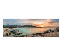 Ceanothe Tableau sur toile Algajola 45x135 cm Décoration Murale Art Décoratif Muraux Peinture Imprimée en HD Salon Chambre Bureau Bois de Forêt FSC Fabriqué en France