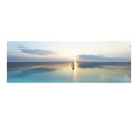 Ceanothe Tableau sur toile bateau à voile 30x97 cm Décoration Murale Art Décoratif Muraux Peinture Imprimée en HD Salon Chambre Bureau Bois de Forêt FSC Fabriqué en France