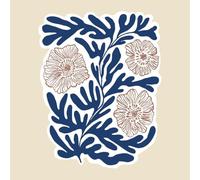 Ceanothe Tableau sur toile branches coralliennes abstraites 30x30 cm Décoration Murale Art Décoratif Muraux Peinture Imprimée en HD Salon Chambre Bureau Bois de Forêt FSC Fabriqué en France