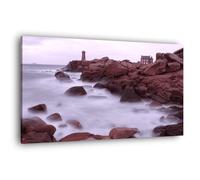 Tableau sur toile brume île Bretonne 45x65 cm CEANOTHE Décoration Murale Art Décoratif Muraux Peinture Imprimée en HD Salon Chambre Bureau Fabriqué en France Marron G