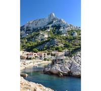 Ceanothe Tableau sur toile calanque de Callelongue à Marseille 45x65 cm Décoration Murale Art Décoratif Muraux Peinture Imprimée en HD Salon Chambre Bureau Bois de Forêt FSC Fabriqué en France