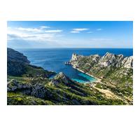 Tableau sur toile calanque de Sormiou vue du haut 45x65 cm CEANOTHE Décoration Murale Art Décoratif Muraux Peinture Imprimée en HD Salon Chambre Bureau Fabriqué en France Multicolore G