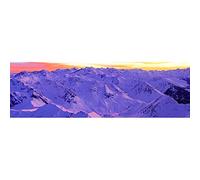 Ceanothe Tableau sur toile chaîne des Pyrénées nuit 30x97 cm