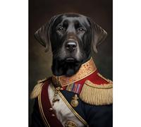 Ceanothe Tableau sur toile chien militaire 30x45 cm Décoration Murale Art Décoratif Muraux Peinture Imprimée en HD Salon Chambre Bureau Bois de Forêt FSC Fabriqué en France