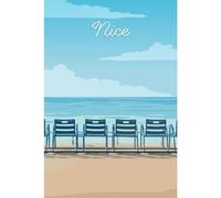 Ceanothe Tableau sur Toile Illustration chaises Nice 45x65 cm Décoration Murale Art Décoratif Muraux Peinture Imprimée en HD Salon Chambre Bureau Bois de Forêt FSC Fabriqué en France