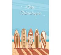 Ceanothe Tableau sur toile illustration surfs côte Atlantique 30x45 cm Décoration Murale Art Décoratif Muraux Peinture Imprimée en HD Salon Chambre Bureau Bois de Forêt FSC Fabriqué en France