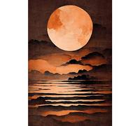 Ceanothe Tableau sur toile la pleine lune 45x65 cm Décoration Murale Art Décoratif Muraux Peinture Imprimée en HD Salon Chambre Bureau Bois de Forêt FSC Fabriqué en France