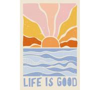 Ceanothe Tableau sur toile life is good rétro 65x97 cm Décoration Murale Art Décoratif Muraux Peinture Imprimée en HD Salon Chambre Bureau Bois de Forêt FSC Fabriqué en France