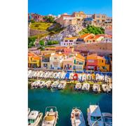Ceanothe Tableau sur Toile Marseille colorée 30x45 cm Décoration Murale Art Décoratif Muraux Peinture Imprimée en HD Salon Chambre Bureau Bois de Forêt FSC Fabriqué en France