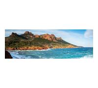 Ceanothe Tableau sur toile panorama Esterel 30x97 cm Décoration Murale Art Décoratif Muraux Peinture Imprimée en HD Salon Chambre Bureau Bois de Forêt FSC Fabriqué en France