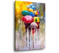 Ceanothe Tableau sur toile parapluie 45x65 cm Décoration Murale Art Décoratif Muraux Peinture Imprimée en HD Salon Chambre Bureau Bois de Forêt FSC Fabriqué en France
