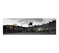 Ceanothe Tableau sur toile place Bellcour Lyon 30x97 cm Décoration Murale Art Décoratif Muraux Peinture Imprimée en HD Salon Chambre Bureau Bois de Forêt FSC Fabriqué en France