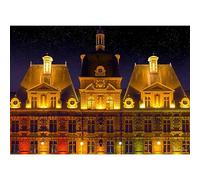 Ceanothe Tableau sur toile place Ducale de nuit 45x65 cm | Tableau sur toile place Ducale de nuit 45x65 cm Décoration Murale Art Imprimée en HD Idéal pour Salon Chambre Bureau - Bois