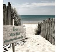 Ceanothe Tableau sur toile Plage Île de Ré 30x30 cm Décoration Murale Art Décoratif Muraux Peinture Imprimée en HD Salon Chambre Bureau Bois de Forêt FSC Fabriqué en France