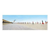 Ceanothe Tableau sur toile plage Normandie 30x97 cm Décoration Murale Art Décoratif Muraux Peinture Imprimée en HD Salon Chambre Bureau Bois de Forêt FSC Fabriqué en France