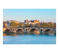 Ceanothe Tableau sur toile pont neuf Toulouse au crépuscule 45x65 cm Décoration Murale Art Décoratif Muraux Peinture Imprimée en HD Salon Chambre Bureau Bois de Forêt FSC Fabriqué en France