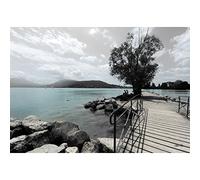 Ceanothe Tableau sur toile ponton du lac d'Annecy 45x65 cm