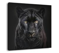 Ceanothe Tableau sur toile portrait panthère 45x45 cm Décoration Murale Art Décoratif Muraux Peinture Imprimée en HD Salon Chambre Bureau Bois de Forêt FSC Fabriqué en France