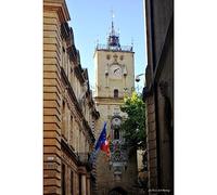 Ceanothe Tableau sur toile tour de l'horloge Aix-en-Provence 45x65 cm Décoration Murale Art Décoratif Muraux Peinture Imprimée en HD Salon Chambre Bureau Bois de Forêt FSC Fabriqué en France