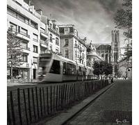 Ceanothe Tableau sur Toile Tram Cours Langlet de Reims 45x45 cm Décoration Murale Art Décoratif Muraux Peinture Imprimée en HD Salon Chambre Bureau Bois de Forêt FSC Fabriqué en France