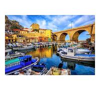 Ceanothe Tableau sur toile Vallon des Auffes port 45x65 cm