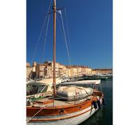 Ceanothe Tableau sur toile voilier à Saint-Tropez 45x65 cm Décoration Murale Art Décoratif Muraux Peinture Imprimée en HD Salon Chambre Bureau Bois de Forêt FSC Fabriqué en France