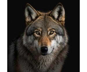 Ceanothe Tableau sur verre synthétique portrait loup 90x90 cm Impression Image en Haute Définition Tableau mural décoratif Fabriqué en France