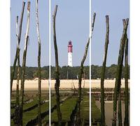 Ceanothe Triptyque sur toile phare Cap Ferret 90x97 cm Fabriqué en France