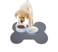 CEASELESLY Tapis gamelle Chien,Tapis gamelle Chat Silicone,Tapis Nourriture Chien Absorbant,Bord surélevé pour éviter Que l'eau ou la Nourriture ne se renverse,Passe au Lave-Vaisselle