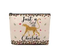 CEASQVAA Cadeau pour femme - Sac de voyage équestre, pochette à cosmétiques, trousse de maquillage cowgirl, guépards