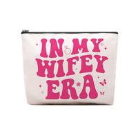 CEASQVAA Trousse de maquillage pour mariée, cadeaux de fiançailles pour elle, cadeau de future mariée, cadeau de enterrement de vie de jeune fille, cadeau pour mariée, pochette de maquillage à