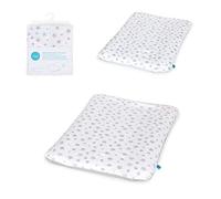 Ceba Baby Housse pour matelas à langer Lot de 2 housses de matelas à langer Housse pour matelas à langer souple de 50 x 70 cm avec fermeture éclair Coton très épais Étoiles grises + étoiles