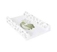 Ceba Baby® Matelas à Langer Bebe rigide 50x70 cm - 2 Coins - Matelas à Langer Lavable pour Filles et Garçons - Certifié Öko-Tex - Roi des dinosaures - 70x50 cm