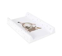 Ceba Baby® Matelas à Langer Bebe rigide 50x70 cm - 2 Coins - Matelas à Langer Lavable pour Filles et Garçons - Certifié Öko-Tex - Lapin clown - 70x50 cm