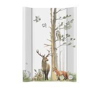 Ceba Baby® Matelas à Langer Bebe rigide 50x70 cm - 2 Coins - Matelas à Langer Lavable pour Filles et Garçons - Certifié Öko-Tex - Forêt - 70x50 cm