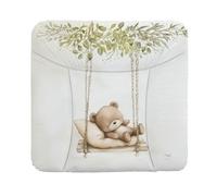 Ceba Baby® Matelas à Langer Bebe souple 72x75 cm - Matelas à langer epais lavable - pour garçons et filles - Certifié Öko-Tex - Imperméable - Ours en peluche sur la balançoire 75x72 cm