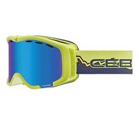 Cébé Cheeky Masques de ski Unisex-Adult, Matt Lime Blue Mountain/Brown Flash Blue, Small