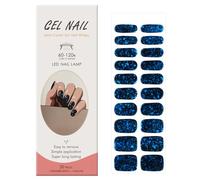 Ceboic 20PCS Autocollants Auto-adhésifs pour Vernis à Ongles, Magique Noir Bleu Gel Vernis À Ongles Autocollants, Bandes d'ongles en Gel Semi Durci, Longue Durée Enveloppes à Ongles en Gel