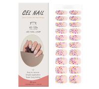 Ceboic 20PCS Autocollants Auto-adhésifs pour Vernis à Ongles, Points Colorés Gel Vernis À Ongles Autocollants, Couverture Complète Bandes d'ongles en Gel Semi Durci, Lampe UV/LED Requise