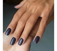 Ceboic 24 Pièces Faux Ongles Court Carré Français Couleur Pure Press on Nails Naturel Ongles Artificiels Couverture Complète Acrylique Faux Ongles à Coller pour Femmes et Filles - Bleu Marine