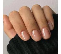 Ceboic 24Pcs Court Carré Faux Ongles, Naturel Nude Rose Ongles à Coller, Acryliques Couverture Complète Press on Nails, Réutilisables Artificiels Faux Ongles Autocollants pour Femme et Fille
