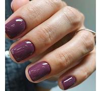 Ceboic 24Pcs Court Carré Faux Ongles, Naturel Violet Couleur Unie Ongles à Coller, Acryliques Couverture Complète Press on Nails, Réutilisables Artificiels Faux Ongles Autocollants pour Fille